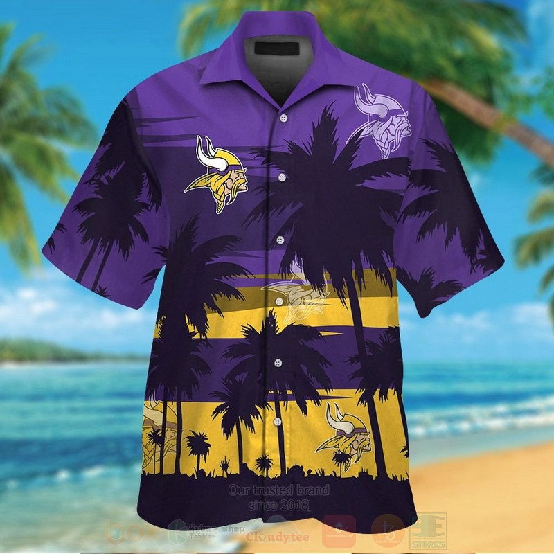 NFL_Minnesota_Vikings_Dark_Purple-Yellow_Hawaiian_Shirt_Short