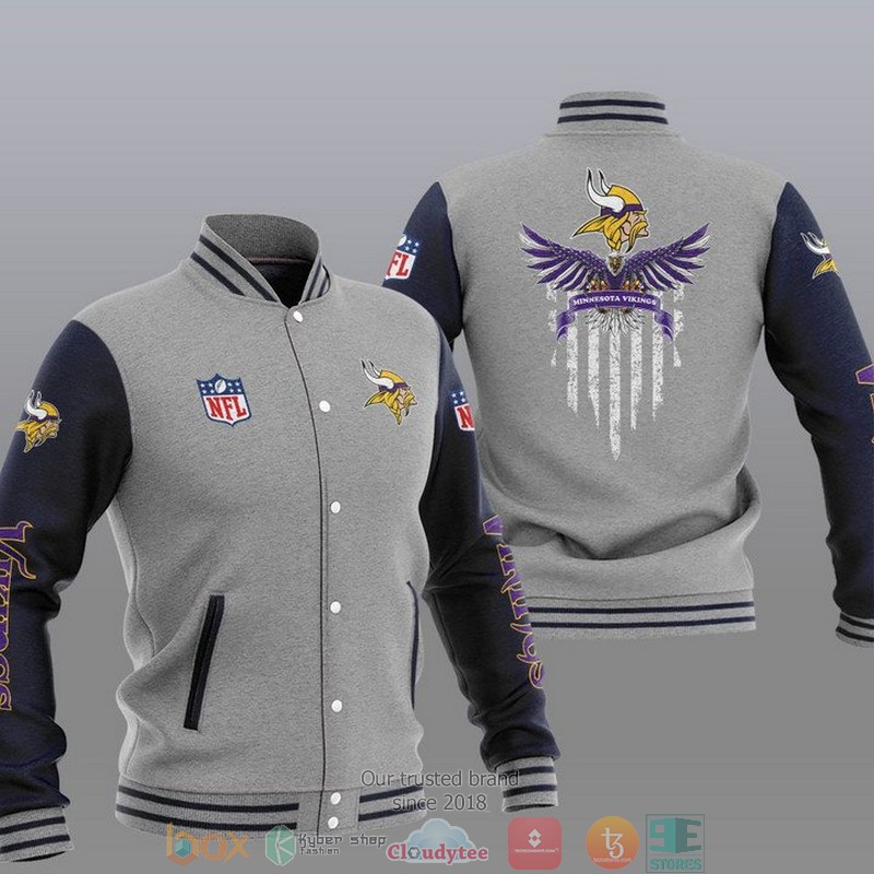 NFL_Minnesota_Vikings_Eagle_Thin_Line_Flag_Varsity_Jacket_1