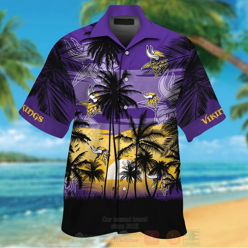 NFL_Minnesota_Vikings_Sun_and_Coconut_Tree_Hawaiian_Shirt_ShortShirt