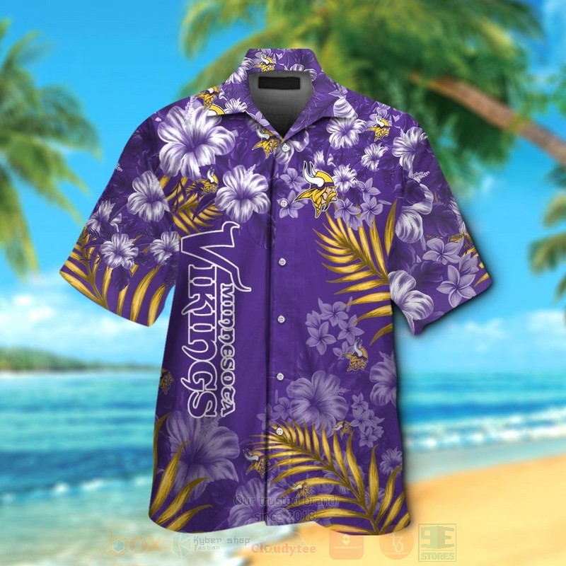 NFL_Minnesota_Vikings_White-Purple_Hiibscus_Hawaiian_Shirt_Short