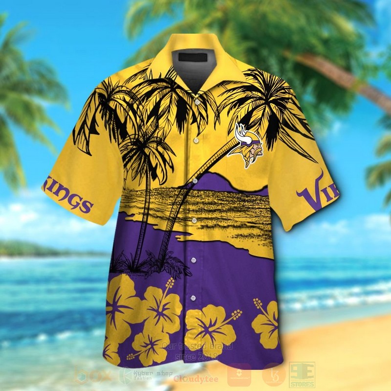 NFL_Minnesota_Vikings_Yellow-Purple_Coconut_Tree_Hawaiian_Shirt_Short