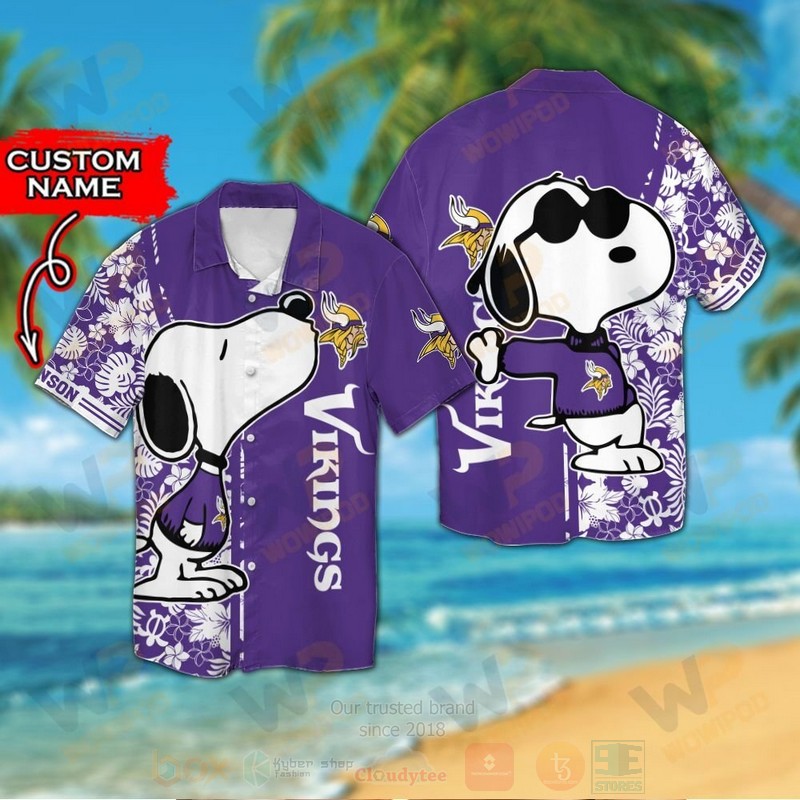 NFL_Minnesota_Vikings_and_Snoopy_Custom_Name_Hawaiian_Shirt_Short