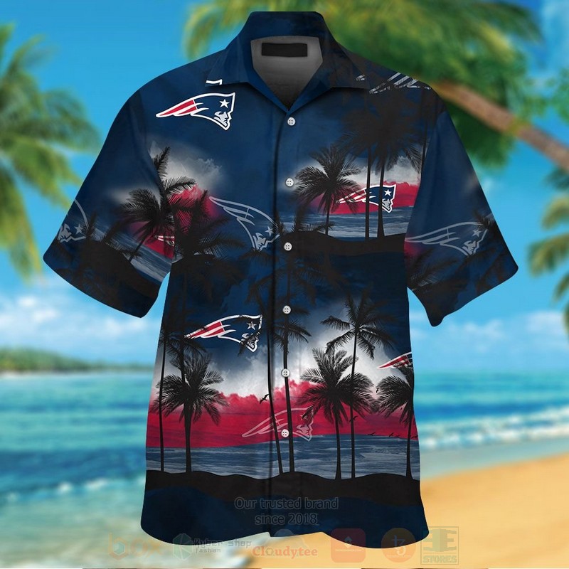NFL_New_England_Patriots_Black-Navy_Sky_Hawaiian_Shirt_Short