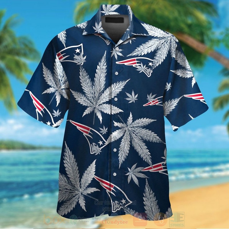 NFL_New_England_Patriots_Cannabis_Leaves_Hawaiian_Shirt_Short