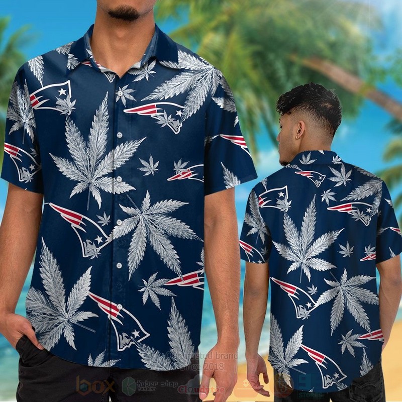 NFL_New_England_Patriots_Cannabis_Leaves_Hawaiian_Shirt_Short_1