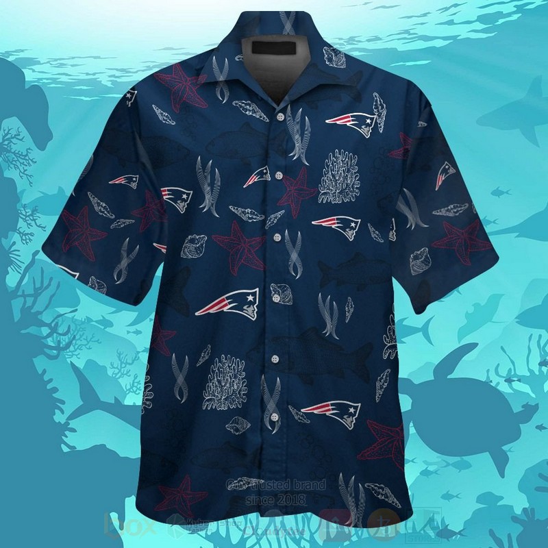 NFL_New_England_Patriots_Navy_Fish_Hawaiian_Shirt_Short