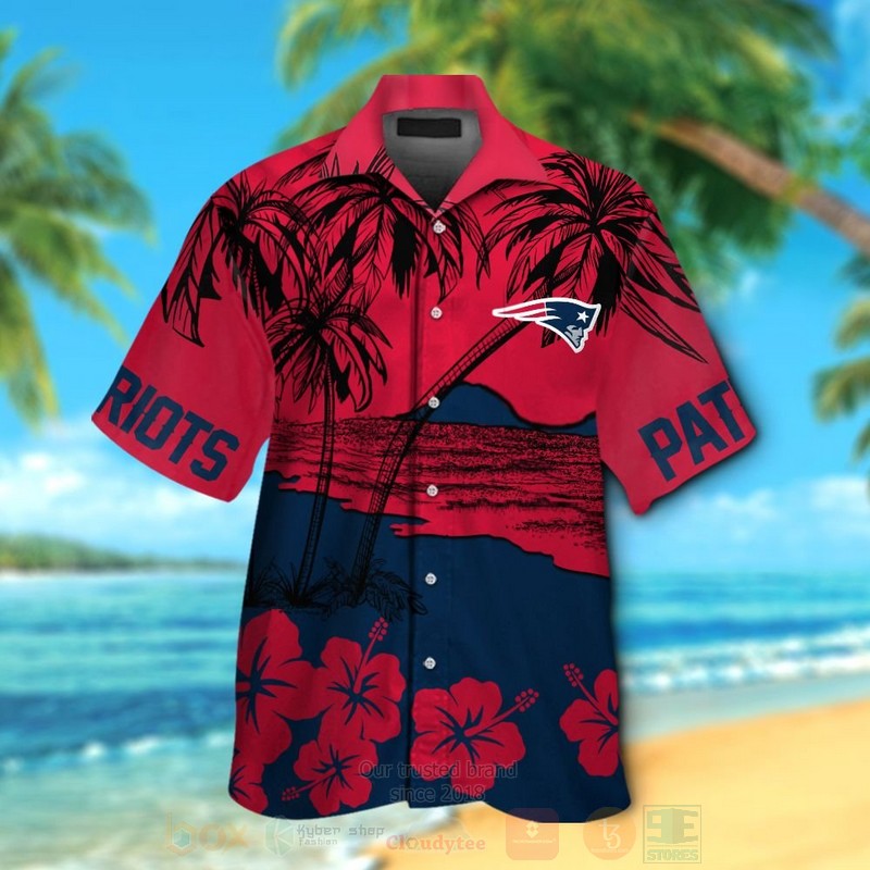 NFL_New_England_Patriots_Red-Navy_Coconut_Tree_Hawaiian_Shirt_Short