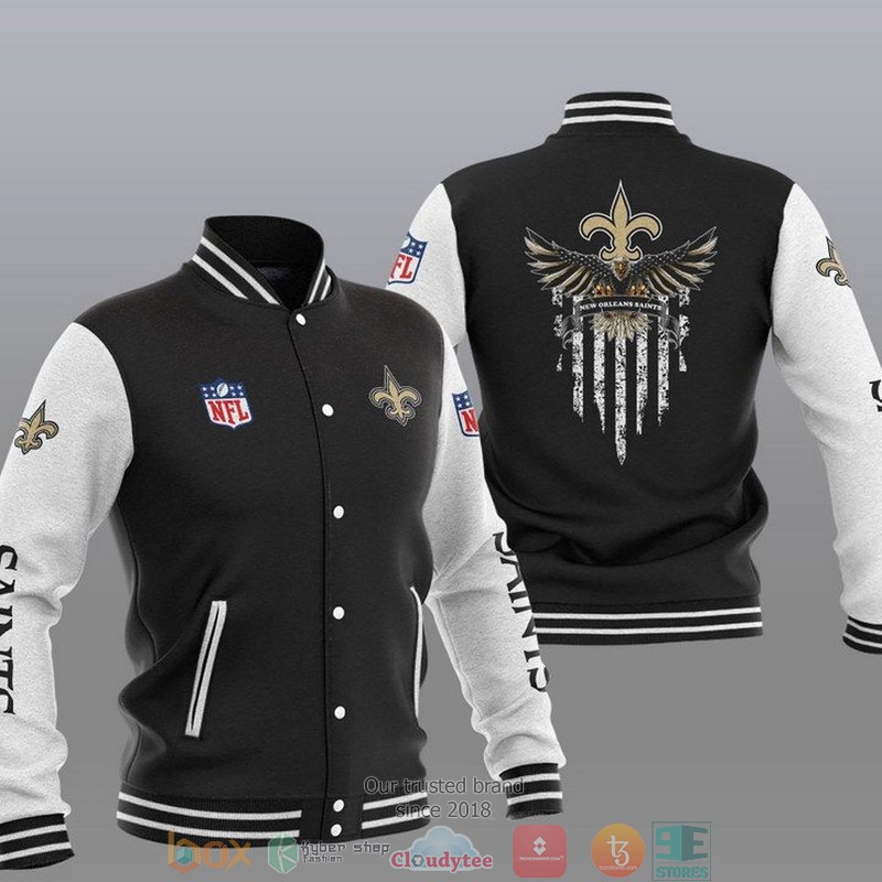 NFL_New_Orleans_Saint_Eagle_Thin_Line_Flag_Varsity_Jacket