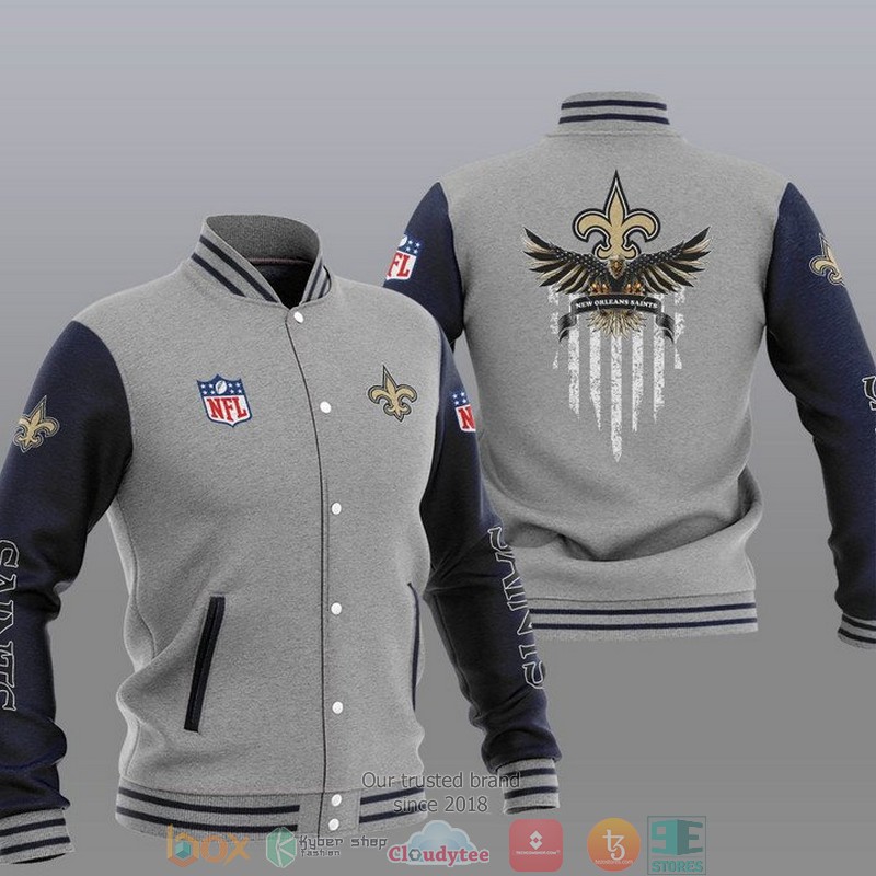 NFL_New_Orleans_Saint_Eagle_Thin_Line_Flag_Varsity_Jacket_1