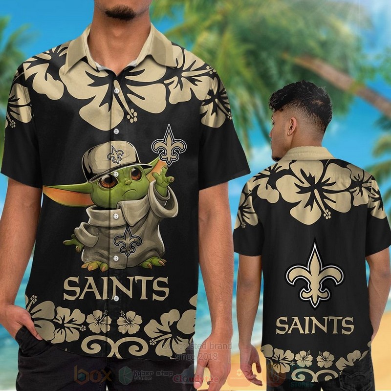 NFL_New_Orleans_Saints_Baby_Yoda_Hawaiian_Shirt_Short_1