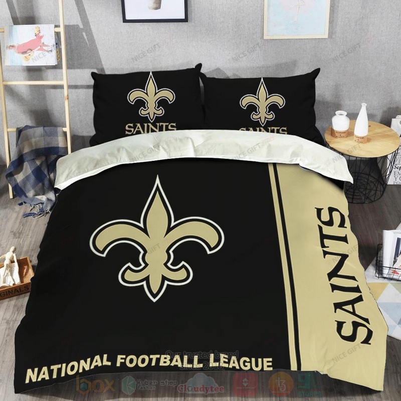 NFL_New_Orleans_Saints_Inspired_Brown-Black_Bedding_Set_1