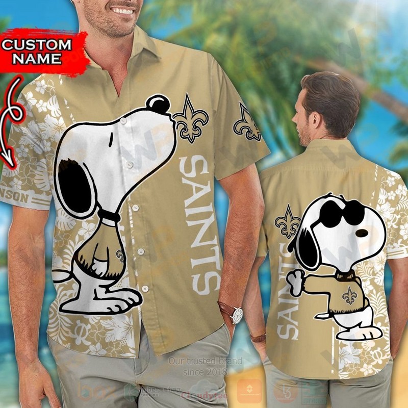 NFL_New_Orleans_Saints_and_Snoopy_Custom_Name_Hawaiian_Shirt_Short_1