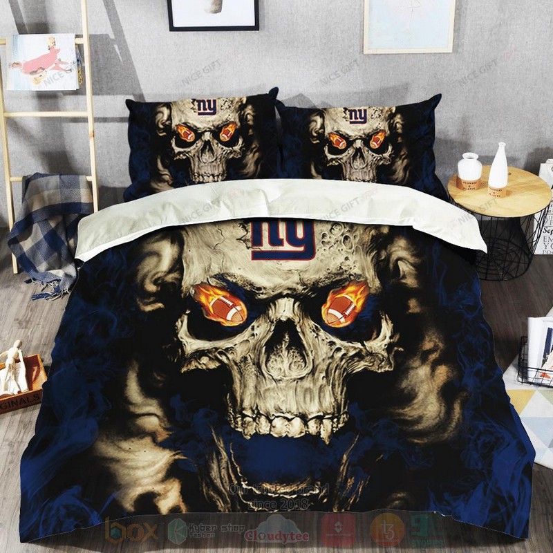 NFL_New_York_Giants_Inspired_Skull_Bedding_Set_1