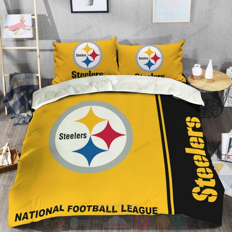 NFL_Pittsburgh_Steelers_Inspired_Black-Yellow_Bedding_Set_1