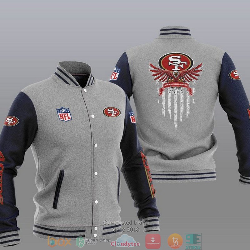 NFL_San_Francisco_49Ers_Eagle_Thin_Line_Flag_Varsity_Jacket_1
