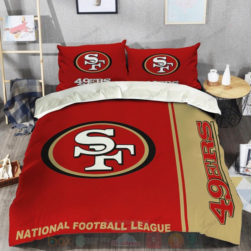 NFL_San_Francisco_49ers_Inspired_Red-Brown_Bedding_Set_1