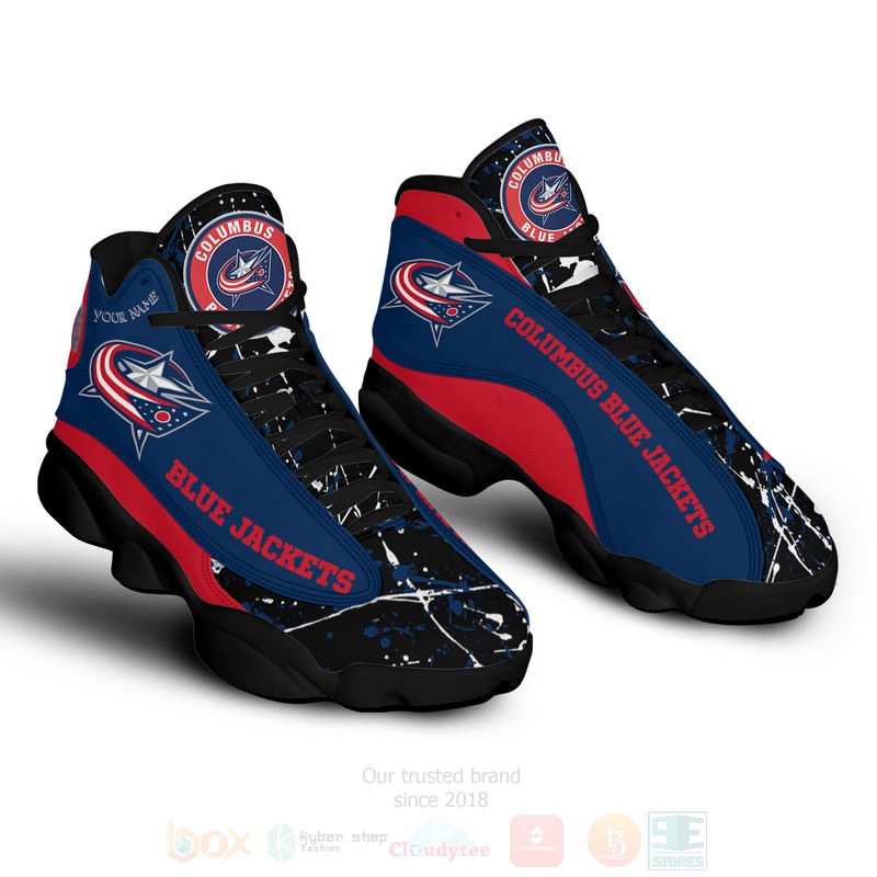 NHL_Columbus_Blue_Jackets_Personalized_Air_Jordan_13_Shoes_1