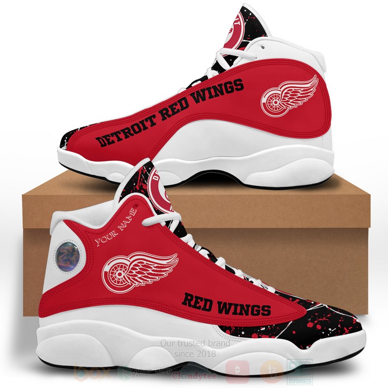 NHL_Detroit_Red_Wings_Personalized_Air_Jordan_13_Shoes