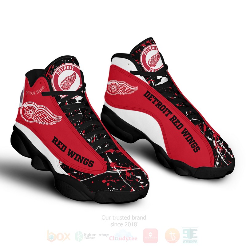 NHL_Detroit_Red_Wings_Personalized_Air_Jordan_13_Shoes_1