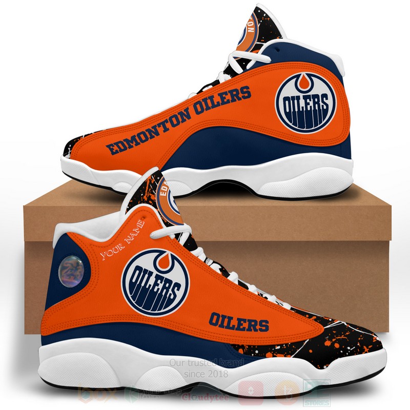 NHL_Edmonton_Oilers_Personalized_Air_Jordan_13_Shoes