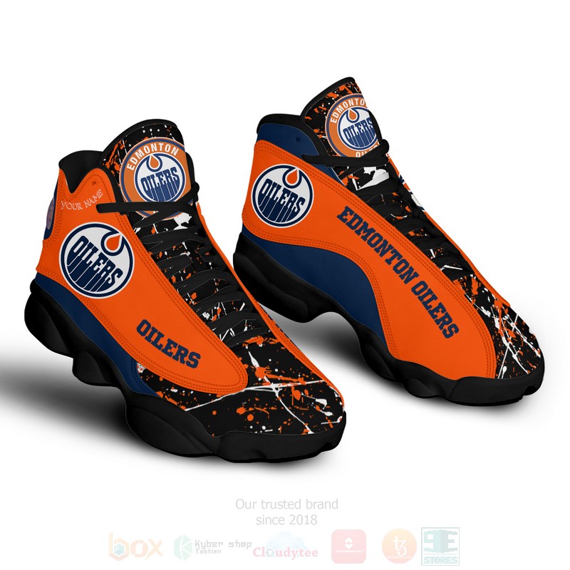 NHL_Edmonton_Oilers_Personalized_Air_Jordan_13_Shoes_1