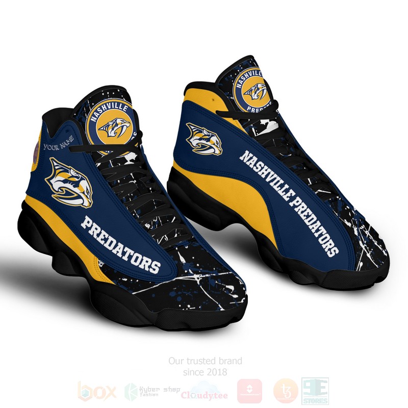 NHL_Nashville_Predators_Personalized_Air_Jordan_13_Shoes_1