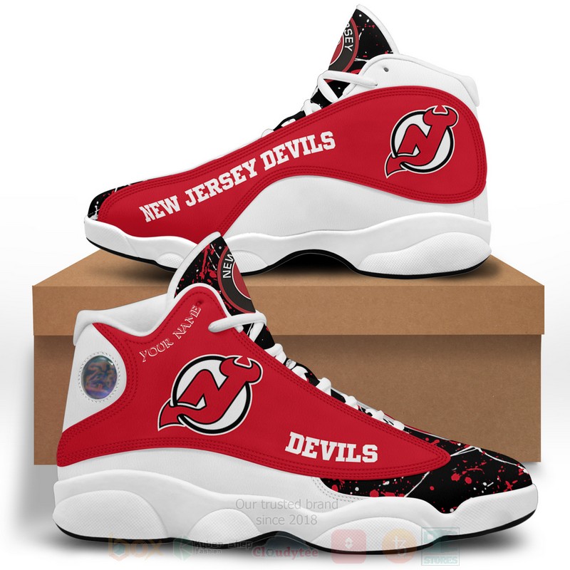 NHL_New_Jersey_Devils_Personalized_Air_Jordan_13_Shoes