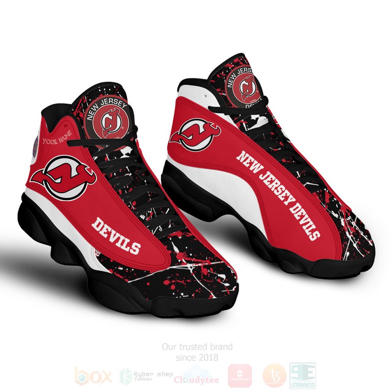 NHL_New_Jersey_Devils_Personalized_Air_Jordan_13_Shoes_1