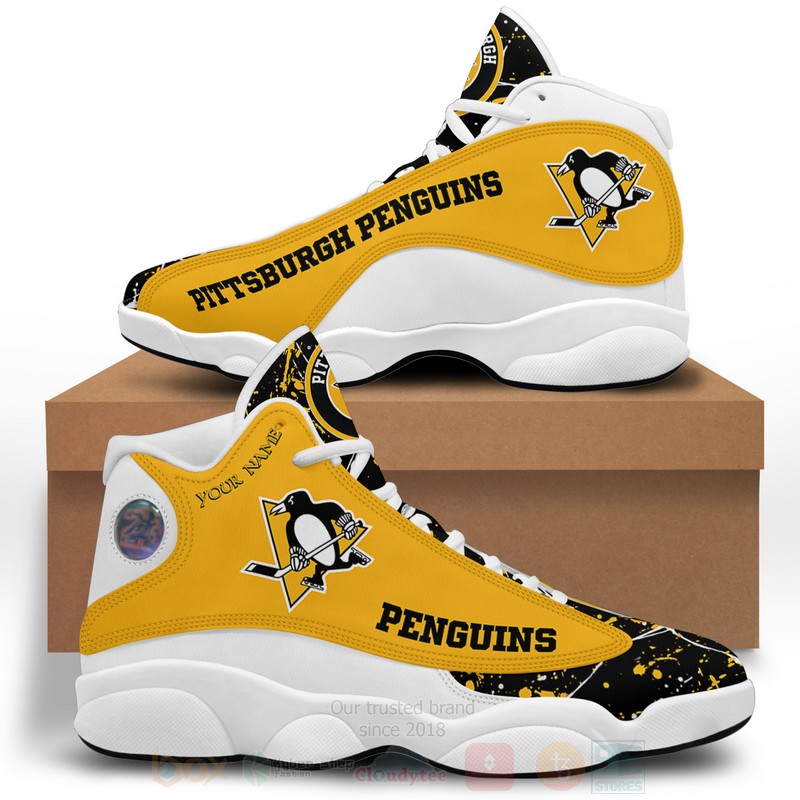 NHL_Pittsburgh_Penguins_Personalized_Air_Jordan_13_Shoes