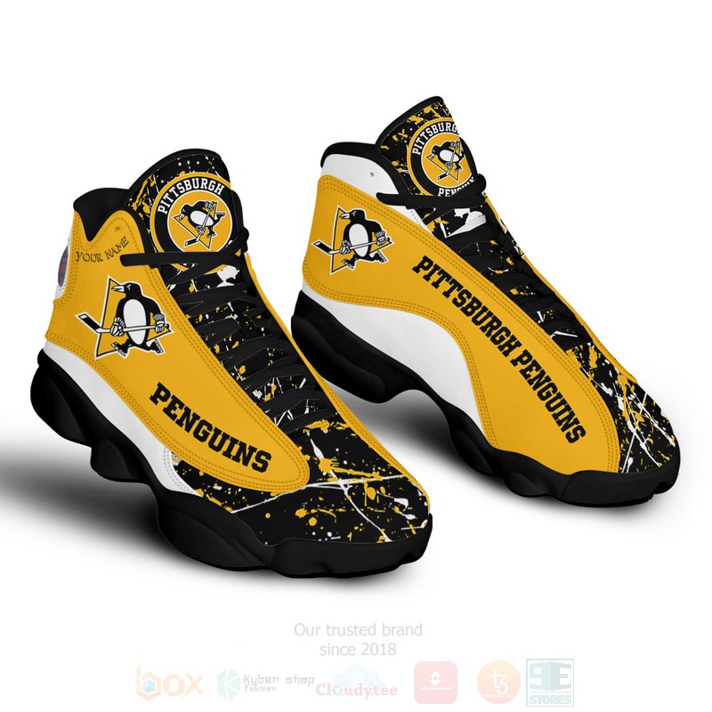 NHL_Pittsburgh_Penguins_Personalized_Air_Jordan_13_Shoes_1