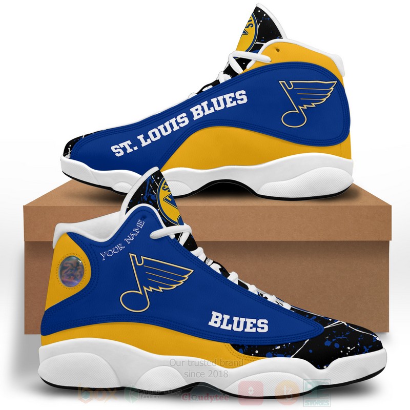 NHL_St._Louis_Blues_Personalized_Air_Jordan_13_Shoes