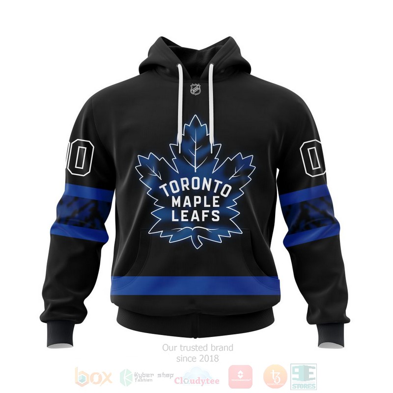 NHL_Toronto_Maple_Leafs_Premier_Reversible_Black_Personalized_3D_Hoodie_Shirt