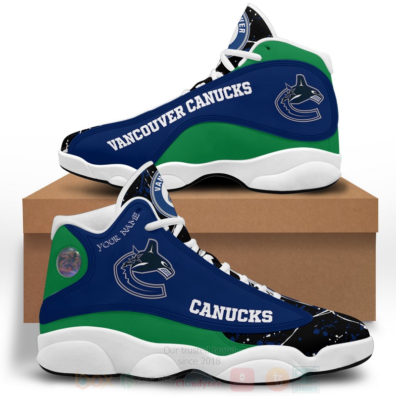NHL_Vancouver_Canucks_Personalized_Air_Jordan_13_Shoes
