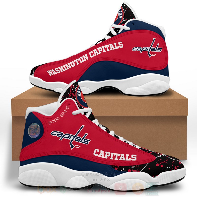 NHL_Washington_Capitals_Personalized_Air_Jordan_13_Shoes