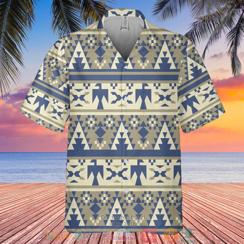 Native_Bird_Pattern_cream_color_Hawaiian_Shirt