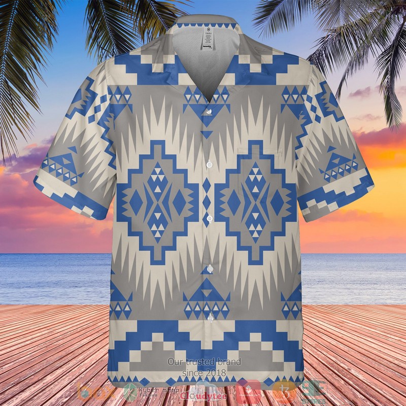 Native_Pattern_blue_grey_Hawaiian_Shirt