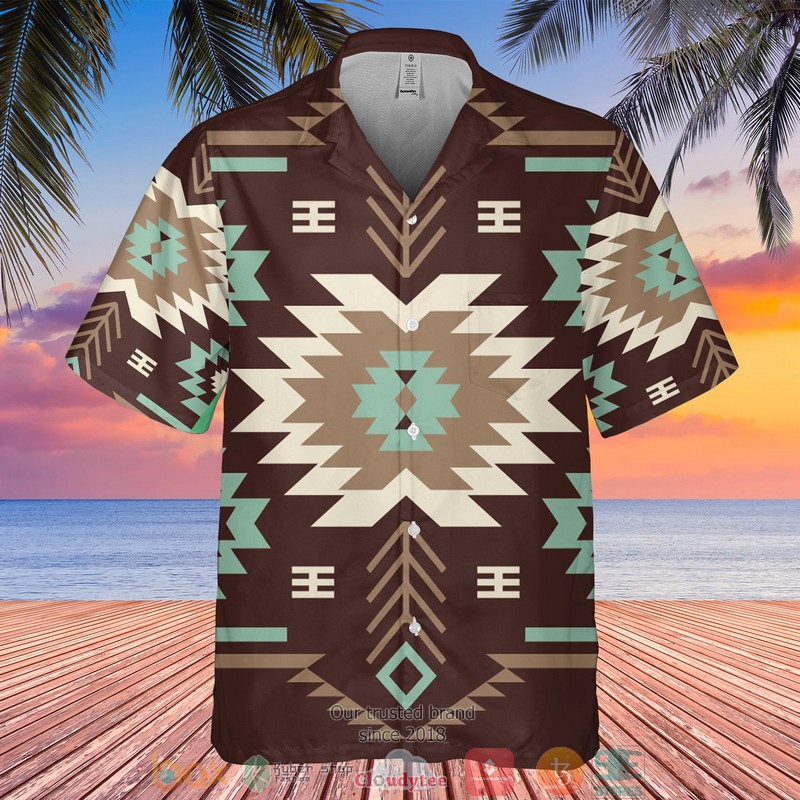 Native_Pattern_brown_Hawaiian_Shirt