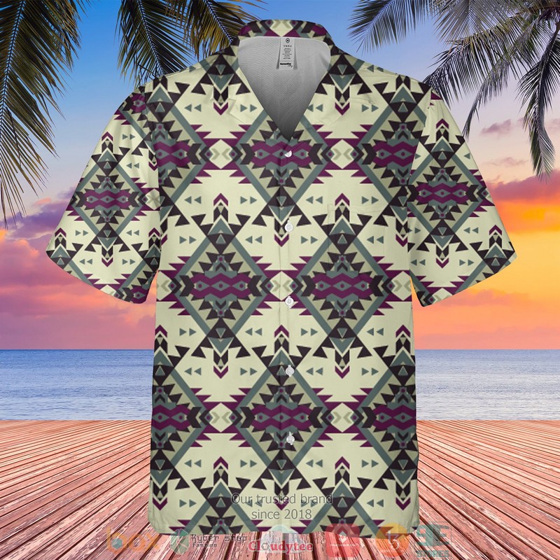 Native_Pattern_cream_color_Hawaiian_Shirt