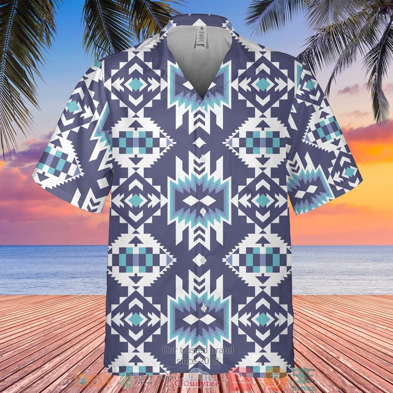 Native_Pattern_light_blue_Hawaiian_Shirt
