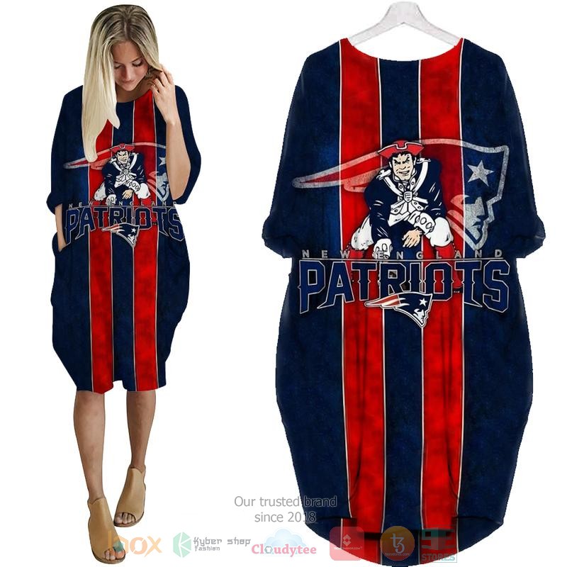 New_England_Patriots_NFL_dark_blue_red_Pocket_Dress