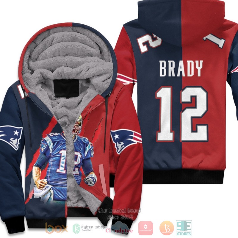 New_England_Patriots_Tom_Brady_12_NFL_Navy_Red_fleece_hoodie