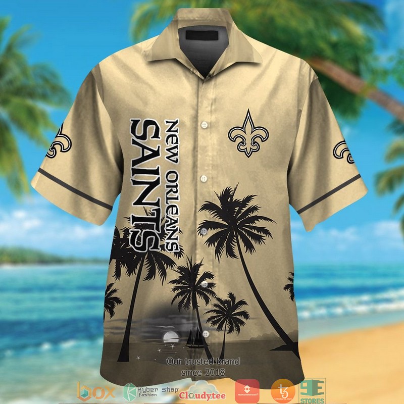 New_Orleans_Saints_coconut_island_night_moon_Hawaiian_Shirt_short