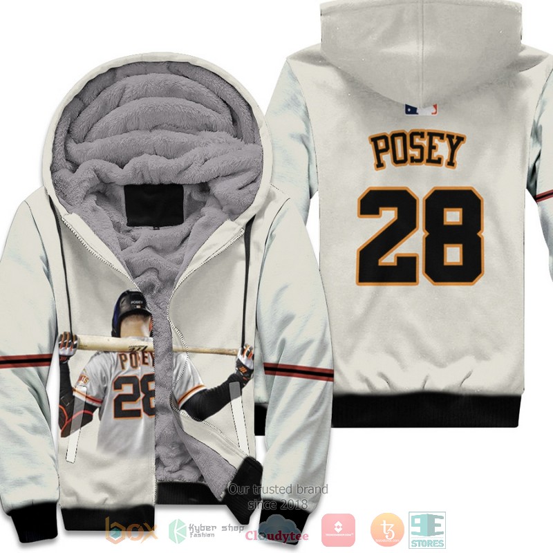 New_York_Giants_Buster_Posey_28_MLB_White_fleece_hoodie