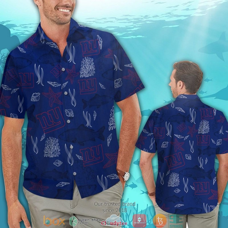 New_York_Giants_Fish_Ocean_Pattern_Hawaiian_Shirt_short_1