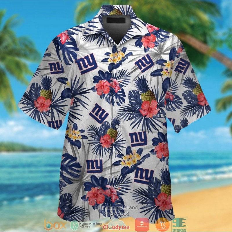 New_York_Giants_Hibiscus_Pineapple_Hawaiian_Shirt_short
