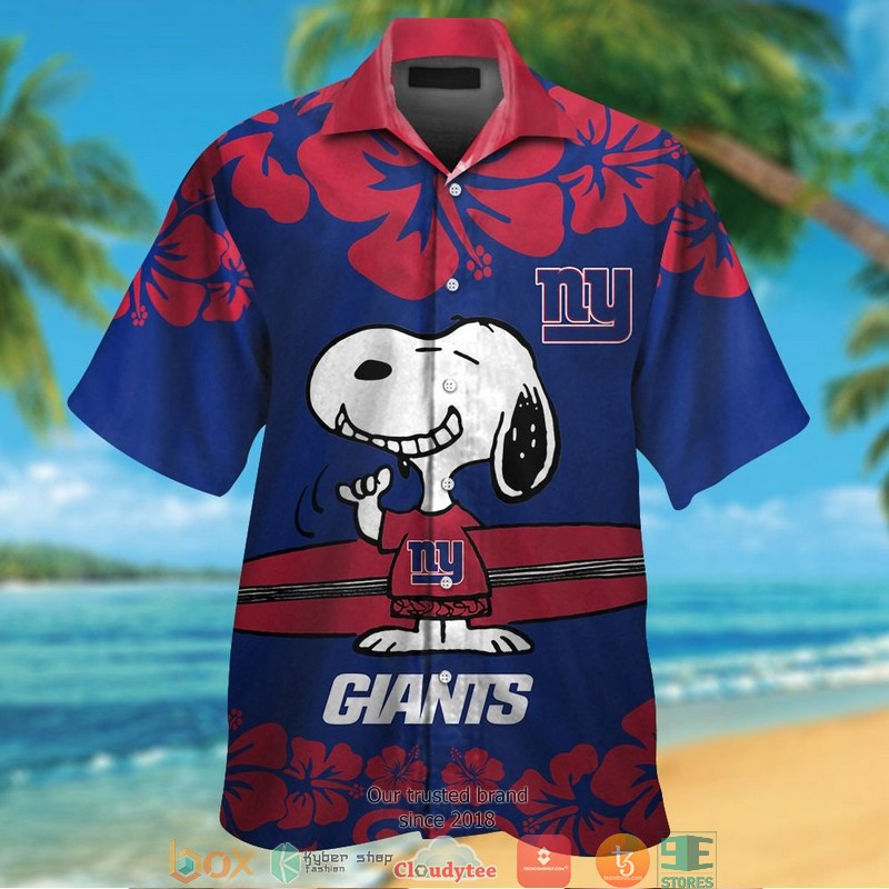 New_York_Giants_Red_Hibiscus_Snoopy_Hawaiian_Shirt_short