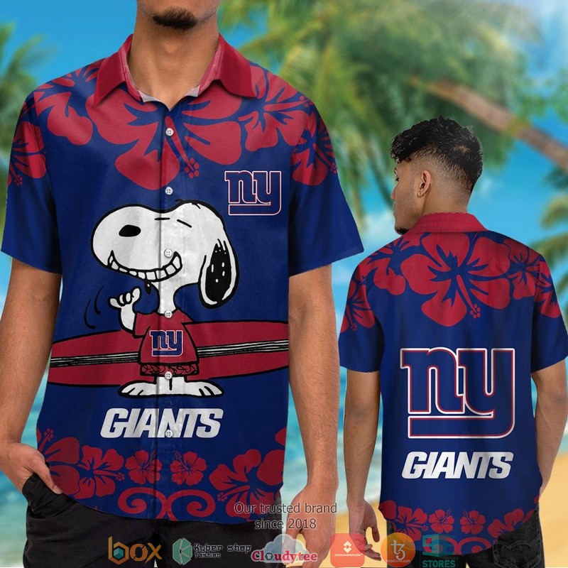 New_York_Giants_Red_Hibiscus_Snoopy_Hawaiian_Shirt_short_1