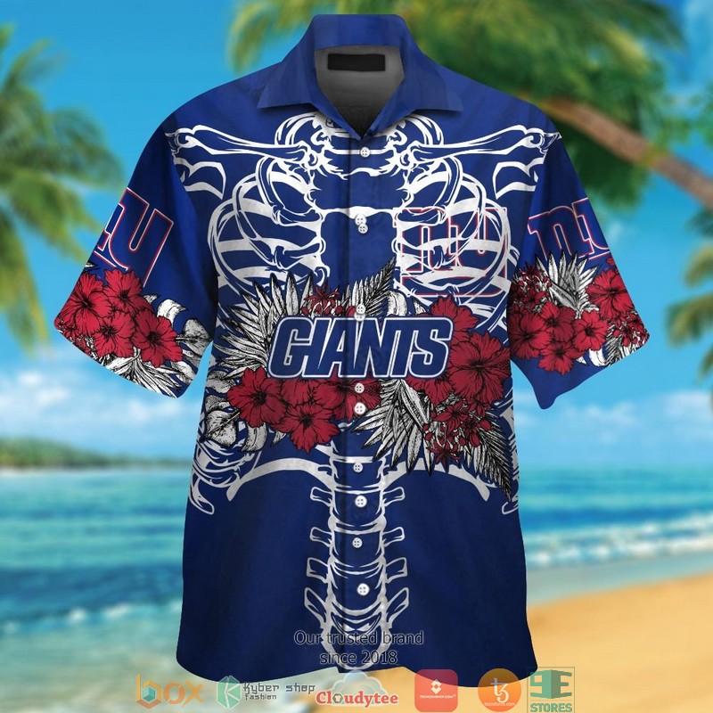 New_York_Giants_backbone_hibiscus_Hawaiian_Shirt_short