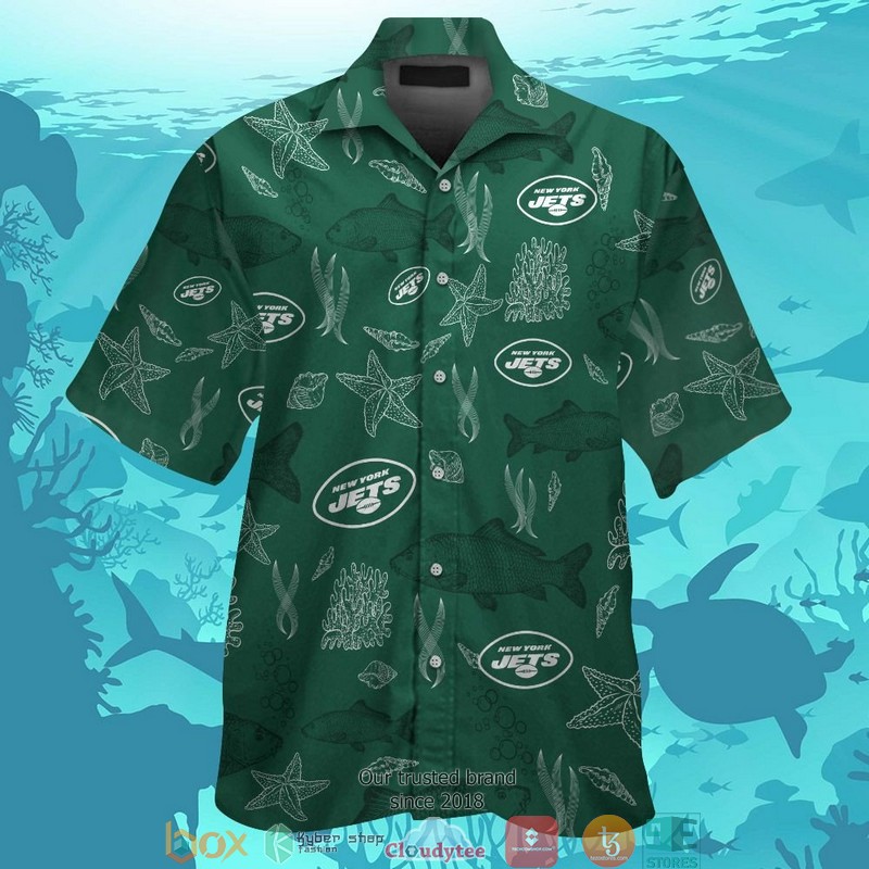 New_York_Jets_Fish_Ocean_Pattern_Hawaiian_Shirt_short