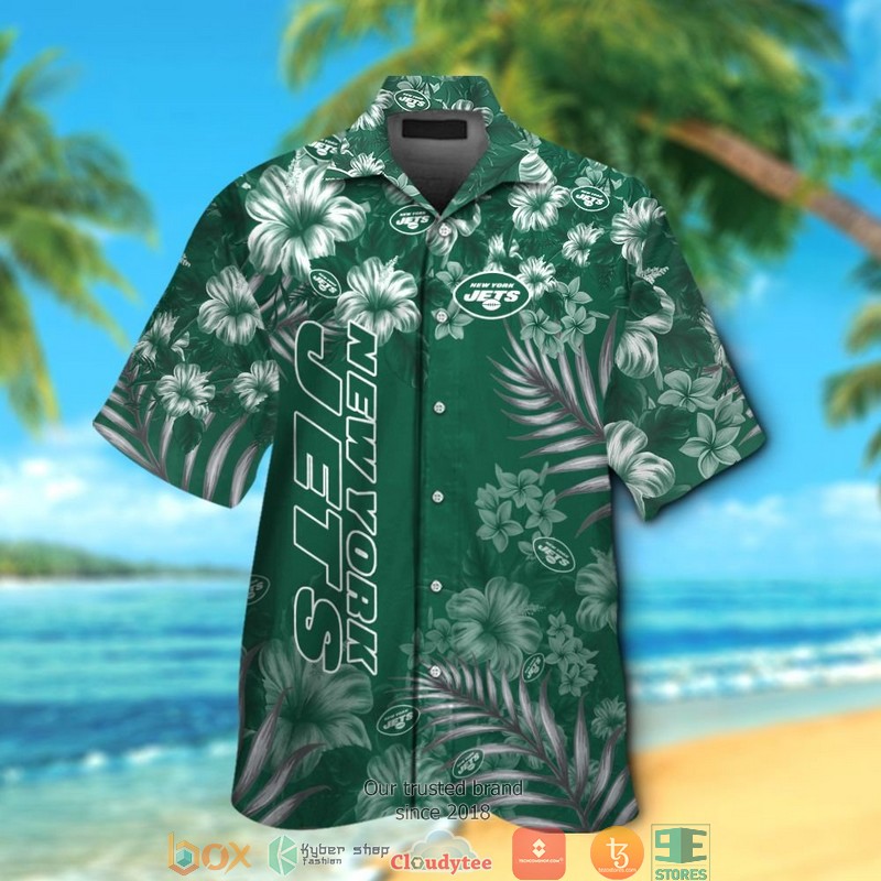 New_York_Jets_Hibiscus_Leaf_Hawaiian_Shirt_short